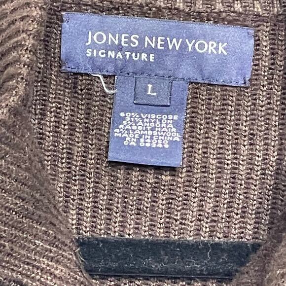 Jones New York Cardigan Sweater Toggle Button Ribbed Knit Granny Lagenlook L - Picture 5 of 10